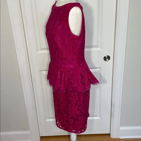 tadashi shoji lace peplum dress Tadashi Shoji Selah Off Shoulder Peplum Dress In Bk/Sl - 25% Off